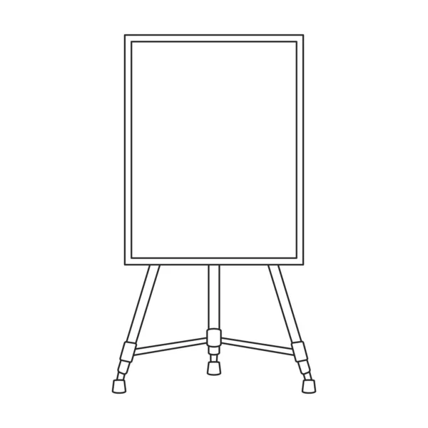 Easel vector outline icon. Vector illustration easel on white background. Isolated outline illustration icon of canvas on stand . — Stock Vector