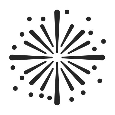 Noel havai fişek ikonu. Beyaz arka planda siyah vektör ikonu izole edildi..