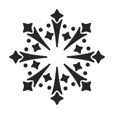 Noel havai fişek ikonu. Beyaz arka planda siyah vektör ikonu izole edildi..