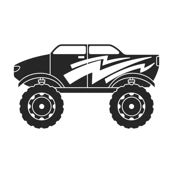 Monster truck vector icon.Black vector icon isolated on white background monster truck. — Stock Vector