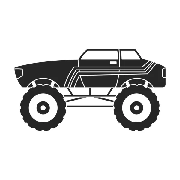 Monster truck vector icon.Black vector pictogram geïsoleerd op witte achtergrond monster truck. — Stockvector