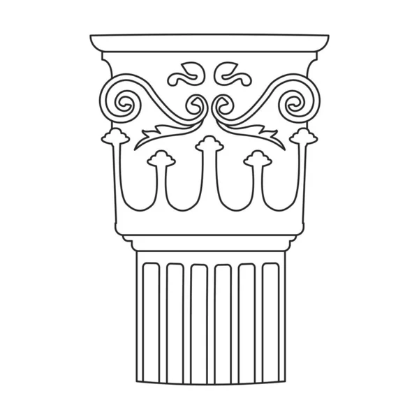 Icono de contorno de vector de columna antigua. Pilar de ilustración vectorial de antigüedad sobre fondo blanco. Icono de ilustración de contorno aislado de columna antigua . — Vector de stock