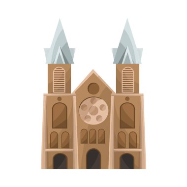 Kilisenin ve Vietnam ikonunun izole edilmiş nesnesi. Kilise ve katedral stok vektörü çizimi.