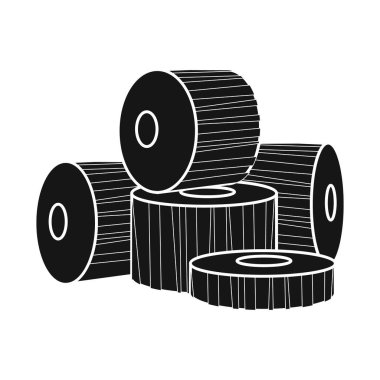 Küp ve şeker logosunun vektör çizimi. Küp ve kahverengi stok vektör illüstrasyonunun web ögesi.