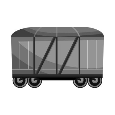 Vagon ve kargo ikonunun vektör çizimi. Stok için vagon ve vagon vektör simgesinin web ögesi.
