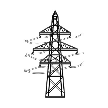 Sütun ve enerjik logonun vektör çizimi. Ağ için sütun ve istasyon sembolü web ögesi.