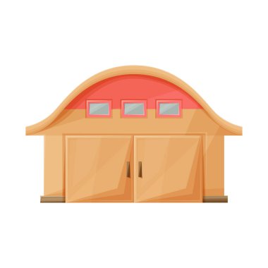 Hangarın ve logonun vektör tasarımı. Stok için hangar ve depolama vektör simgesi web ögesi.