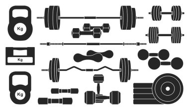 Fitness vektör siyah set simgesi aptalı. Beyaz arka planda vektör illüstrasyon halteri. İzole edilmiş siyah set fitness dambılı.