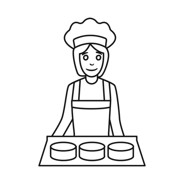Conception vectorielle de table et de gâteau symbole. Ensemble de table et illustration vectorielle de stock femme. — Image vectorielle