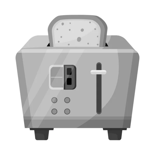 Vector design of toaster and toast logo. Graphic of toaster and menu stock symbol for web. — Stock Vector