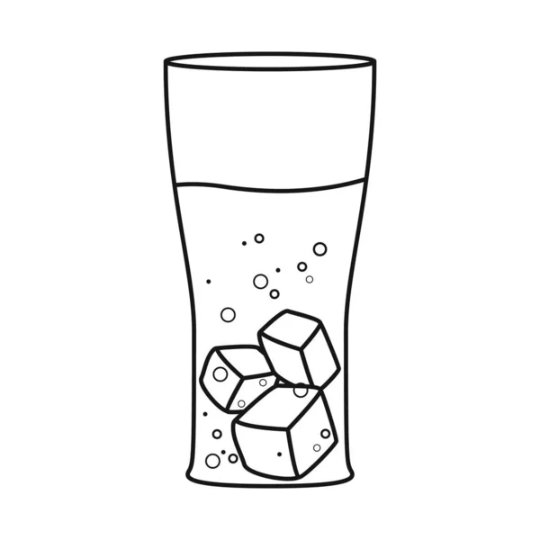 Vector illustratie van frisdrank en glas symbool. Set van frisdrank en drank voorraad symbool voor web. — Stockvector