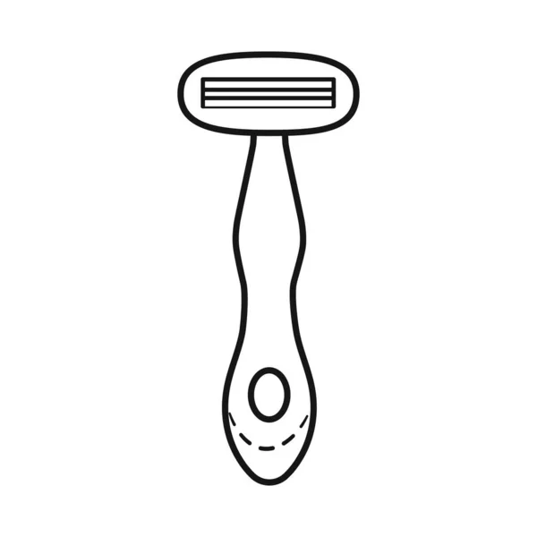 Ilustração vetorial de mulheres e sinal de barbeador. Isolado ícone barbeador de mulheres e símbolo de estoque descartável para web. — Vetor de Stock