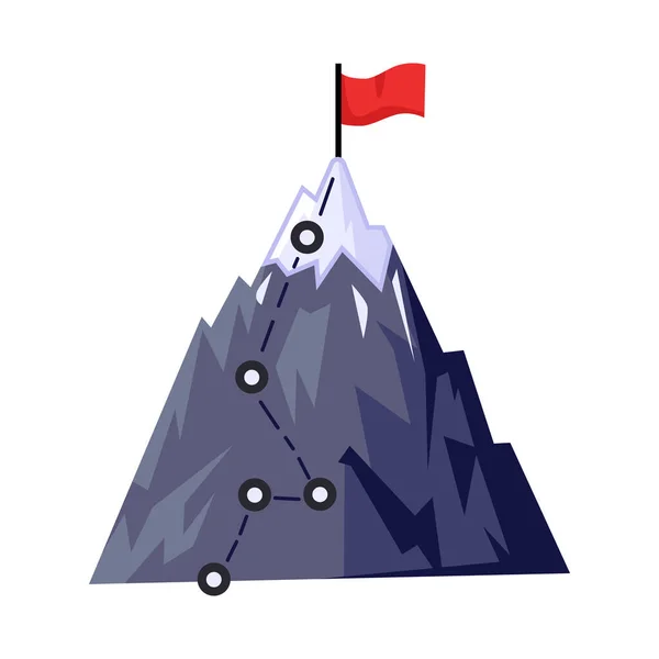 Objeto aislado de pico y señal de montaña. Elemento web de pico y símbolo de stock de bandera para web. — Archivo Imágenes Vectoriales