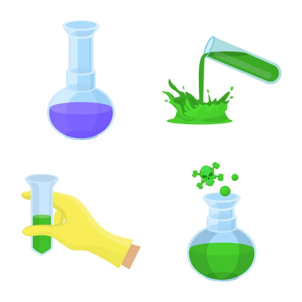 Diseño vectorial del símbolo de la química y la ciencia. Colección de química e ilustración del vector de stock de laboratorio. — Vector de stock