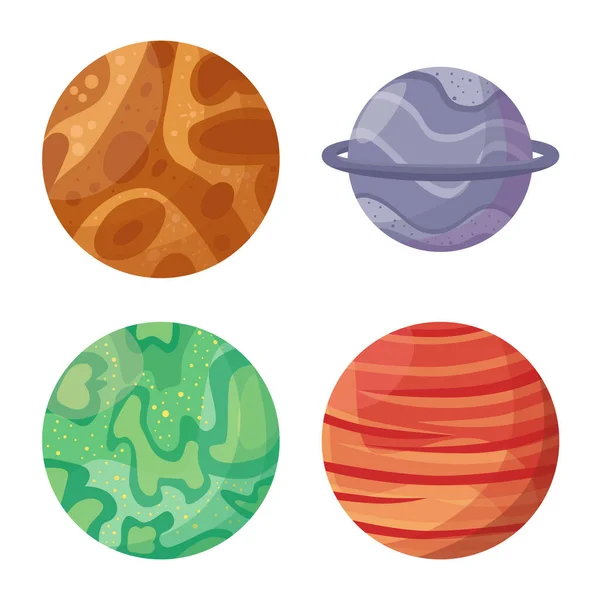 행성 과계의 별자리에 대한 벡터 그림. 주식을 위한 행성 및 우주 벡터 아이콘 컬렉션. — 스톡 벡터