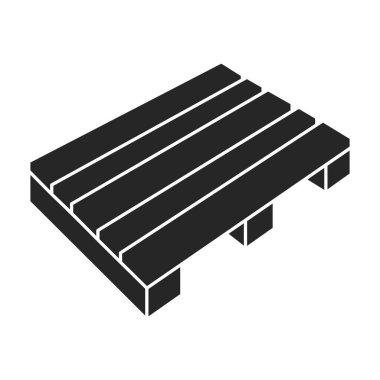 Ahşap palet vektör simgesi. Siyah vektör simgesi beyaz arka plan tahta paletinde izole edildi.