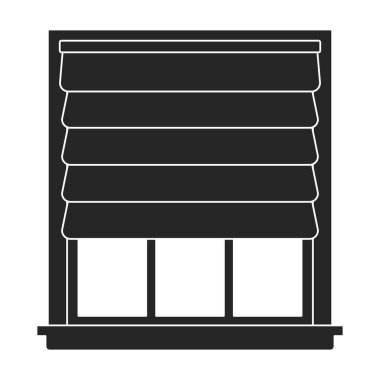 Pencere kör vektör siyah simgesi. Beyaz arka planda vektör illüstrasyon jaluzisi. Pencerenin izole edilmiş siyah illüstrasyon simgesi .