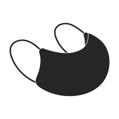 Maskeli tıbbi vektör siyah simgesi. Beyaz arka plandaki doktorun vektör illüstrasyon koruma yüzü. Maske tıbbının izole edilmiş siyah illüstrasyon simgesi .