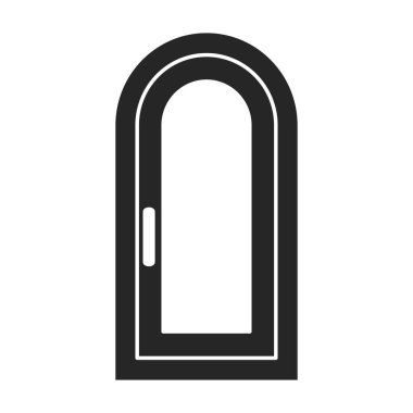 Kapı vektör simgesi. Beyaz arkaplanda siyah vektör simgesi izole edildi .