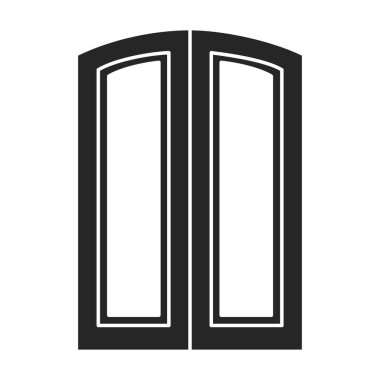 Kapı vektör simgesi. Beyaz arkaplanda siyah vektör simgesi izole edildi .