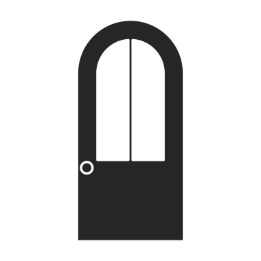 Kapı vektör simgesi. Beyaz arkaplanda siyah vektör simgesi izole edildi .