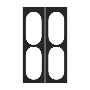 Kapı vektör simgesi. Beyaz arkaplanda siyah vektör simgesi izole edildi .