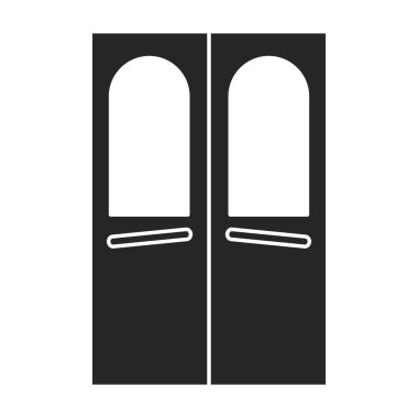 Kapı vektör simgesi. Beyaz arkaplanda siyah vektör simgesi izole edildi .