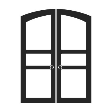 Kapı vektör simgesi. Beyaz arkaplanda siyah vektör simgesi izole edildi .