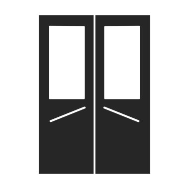 Kapı vektör simgesi. Beyaz arkaplanda siyah vektör simgesi izole edildi .