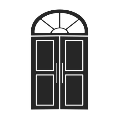 Kapı vektör simgesi. Beyaz arkaplanda siyah vektör simgesi izole edildi .