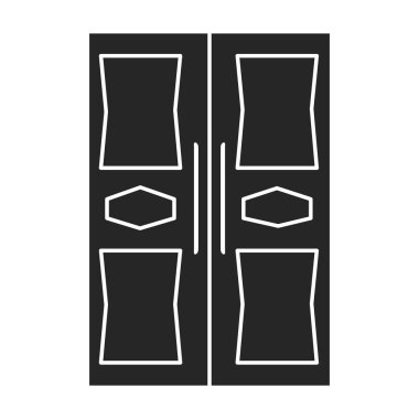 Kapı vektör simgesi. Beyaz arkaplanda siyah vektör simgesi izole edildi .