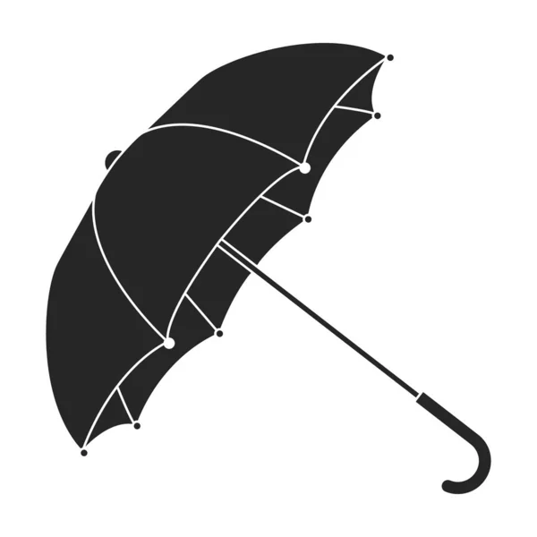 Черная иконка зонтичного дождя. Векторный иллюстрационный зонтик на белом фоне. Изолированная чёрная иллюстрация зонтичного дождя. — стоковый вектор