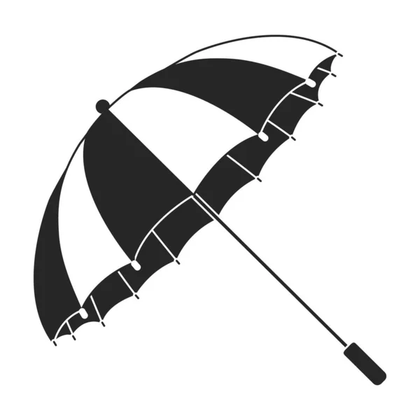 Deštníkový vektor, černá ikona. Vektorový ilustrační slunečník na bílém pozadí. Izolovaná černá ilustrační ikona deštníku. — Stockový vektor