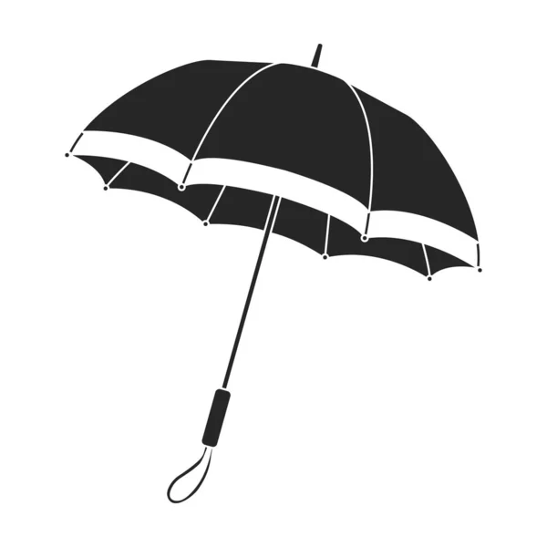 Paraguas vector de lluvia icono negro. Sombra de ilustración vectorial sobre fondo blanco. Icono de ilustración en negro aislado de lluvia de paraguas. — Vector de stock