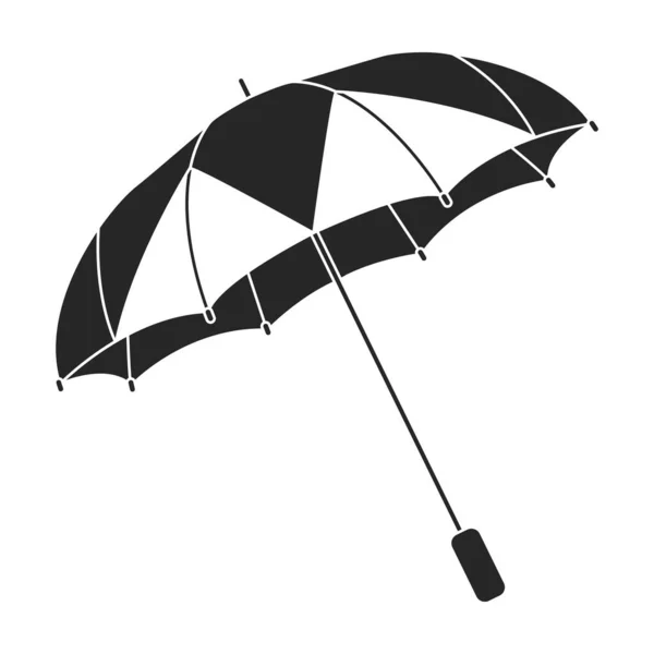 Paraguas vector de lluvia icono negro. Sombra de ilustración vectorial sobre fondo blanco. Icono de ilustración en negro aislado de lluvia de paraguas. — Vector de stock