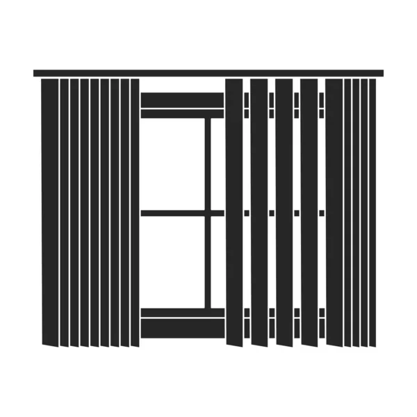 Ventana ciego vector icono negro. Ilustración vectorial jalousie sobre fondo blanco. Icono de ilustración en negro aislado de persiana de ventana . — Vector de stock