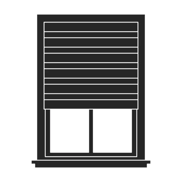 Ventana ciego vector icono negro. Ilustración vectorial jalousie sobre fondo blanco. Icono de ilustración en negro aislado de persiana de ventana . — Archivo Imágenes Vectoriales