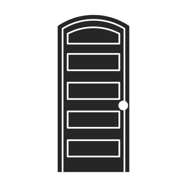Εικονίδιο διάνυσμα πόρτας.Μαύρο διανυσματικό εικονίδιο απομονωμένο σε λευκή πίσω πόρτα . — Διανυσματικό Αρχείο