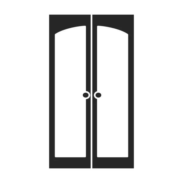 Ikona wektora drzwi.Czarny wektor ikona izolowane na białym tle drzwi . — Wektor stockowy