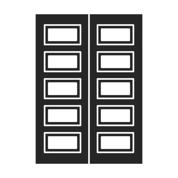 Εικονίδιο διάνυσμα πόρτας.Μαύρο διανυσματικό εικονίδιο απομονωμένο σε λευκή πίσω πόρτα . — Διανυσματικό Αρχείο