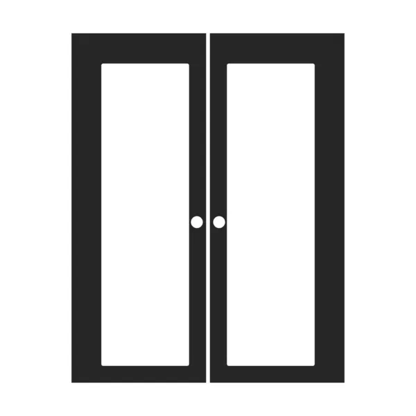 Türvektorsymbol. Schwarzes Vektor-Symbol isoliert auf weißem Hintergrund Tür . — Stockvektor