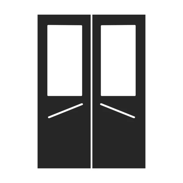 ドアベクトルのアイコン白い背景のドアに隔離された黒いベクトルのアイコン . — ストックベクタ