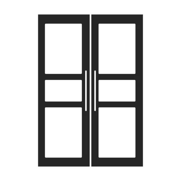 Puerta icono vector icon.Black aislado en la puerta de fondo blanco . — Archivo Imágenes Vectoriales