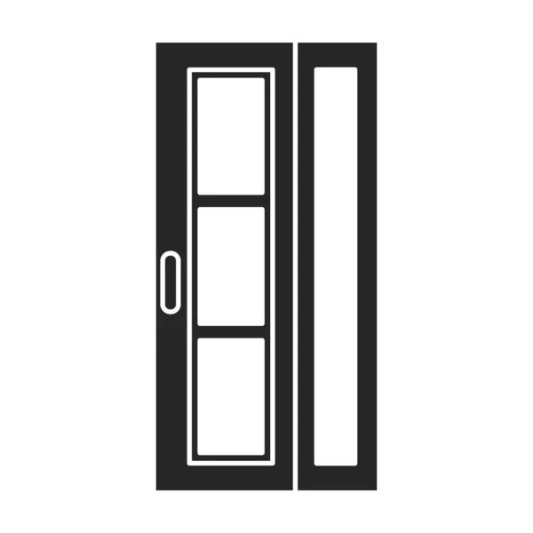 Puerta icono vector icon.Black aislado en la puerta de fondo blanco . — Archivo Imágenes Vectoriales