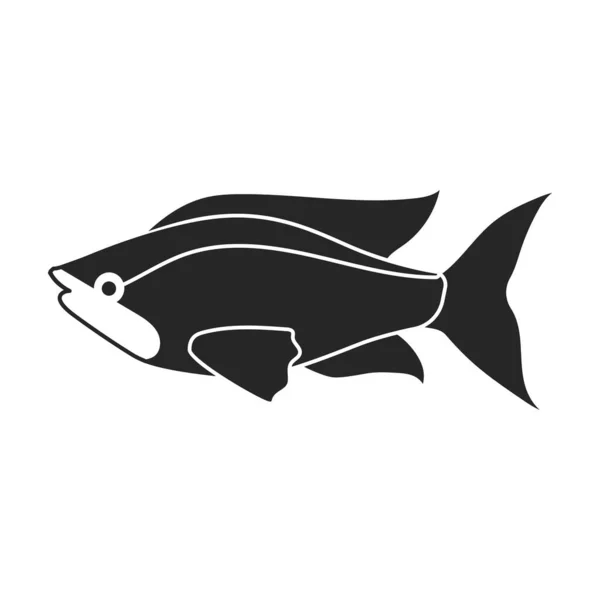 Tropické ryby vektor černá ikona. Vektorová ilustrace exotické aunafish na bílém pozadí. Izolovaná černá ilustrační ikona tropických ryb . — Stockový vektor