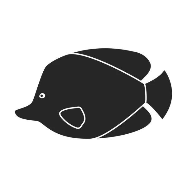 Tropical fish vector black icon. Vector illustration exotic aunafish on white background. Isolated black illustration icon of tropical fish . — Stock Vector