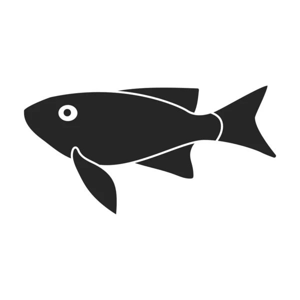 Tropical fish vector black icon. Vector illustration exotic aunafish on white background. Isolated black illustration icon of tropical fish . — Stock Vector