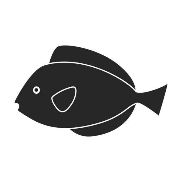 Tropische Fische Vektor schwarzes Symbol. Vektorillustration exotische Tantafische auf weißem Hintergrund. Isolierte schwarze Illustration von tropischen Fischen . — Stockvektor