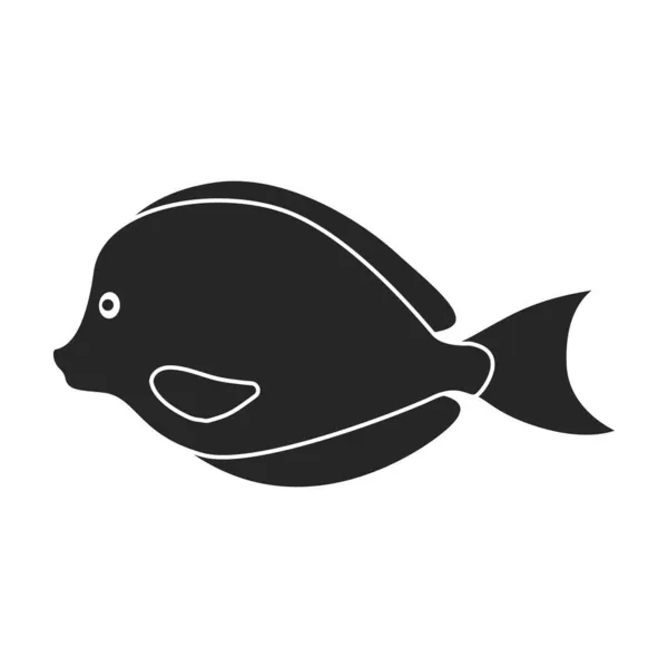 Vector de peces tropicales icono negro. Ilustración vectorial exótica aunafish sobre fondo blanco. Icono de ilustración en negro aislado de peces tropicales . — Archivo Imágenes Vectoriales