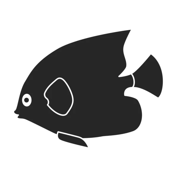 Vector de peces tropicales icono negro. Ilustración vectorial exótica aunafish sobre fondo blanco. Icono de ilustración en negro aislado de peces tropicales . — Archivo Imágenes Vectoriales